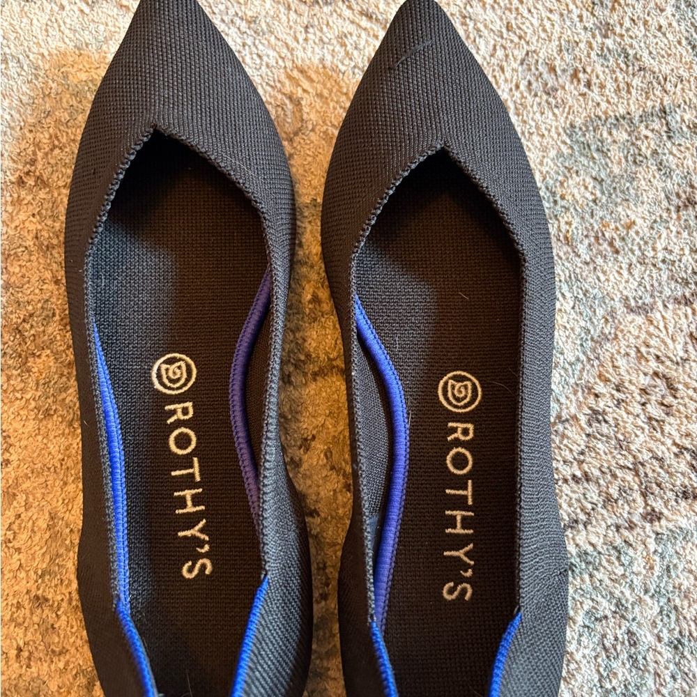 Rothy's Black Flats Sleek Minimalist Design